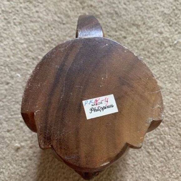 Vintage Monkey Pod Wood Head Mug Philippines Mid Century Modern - Picture 5 of 6